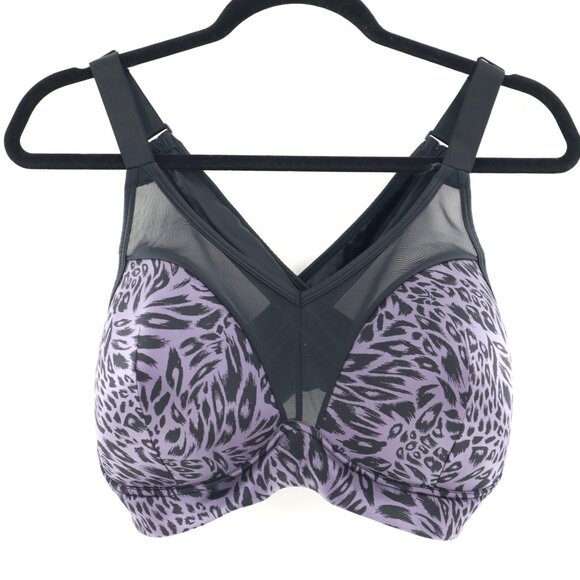 Adore Me Ariza Contour Plus Womens 42C Purple Sexy Lingerie Animal‎ Print Casual - Picture 1 of 14